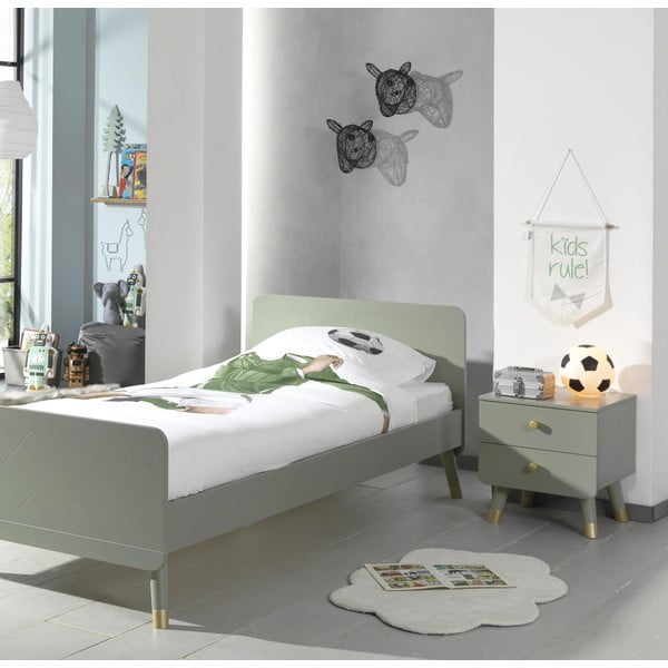 Oliwkowa dziecięca szafka nocna z drewna sosnowego Vipack Billy-image-1