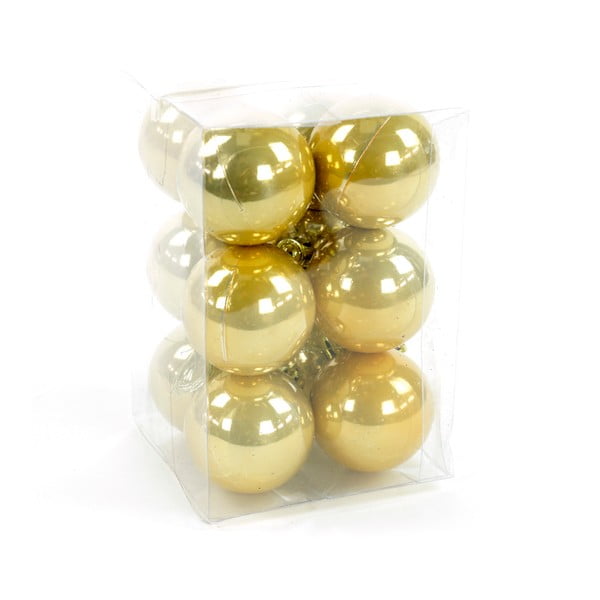 Zestaw 12 ozdób świątecznych w kolorze złota Unimasa Pearl