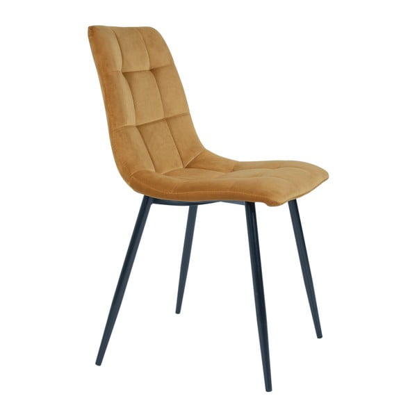 Żółte tapicerowane krzesła zestaw 2 szt. Middelfart – House Nordic-image-3