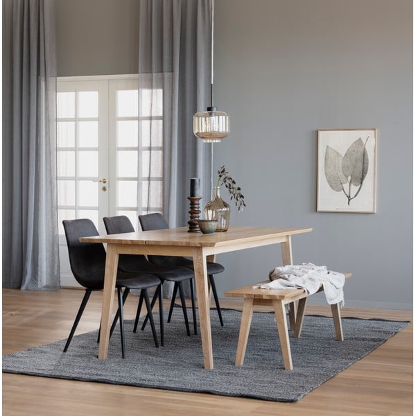 Drewniana ławka do jadalni w dekorze drewna dębowego Rowico Melfort, 144x38 cm-image-1