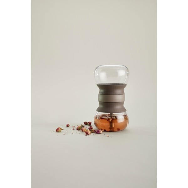 Jasnobrązowy szklany dzbanek do herbaty z sitkiem 500 ml – Lékué-image-3