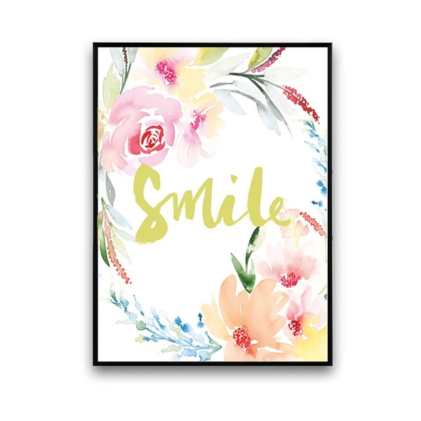 Plakat z kwiatami Smile, 30 x 40 cm