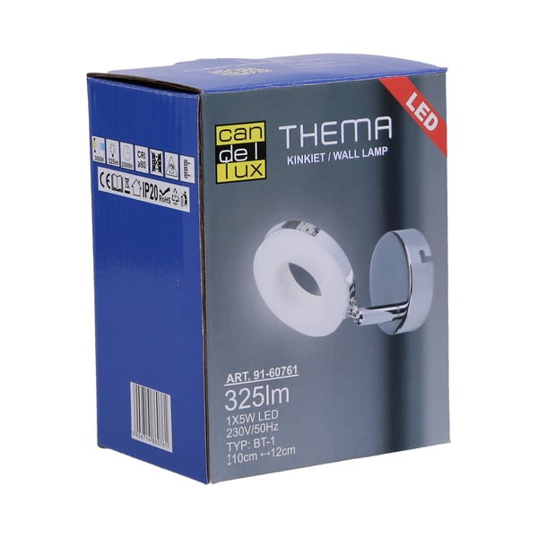 Kinkiet LED w kolorze srebra z połyskiem Thema – Candellux Lighting-image-4