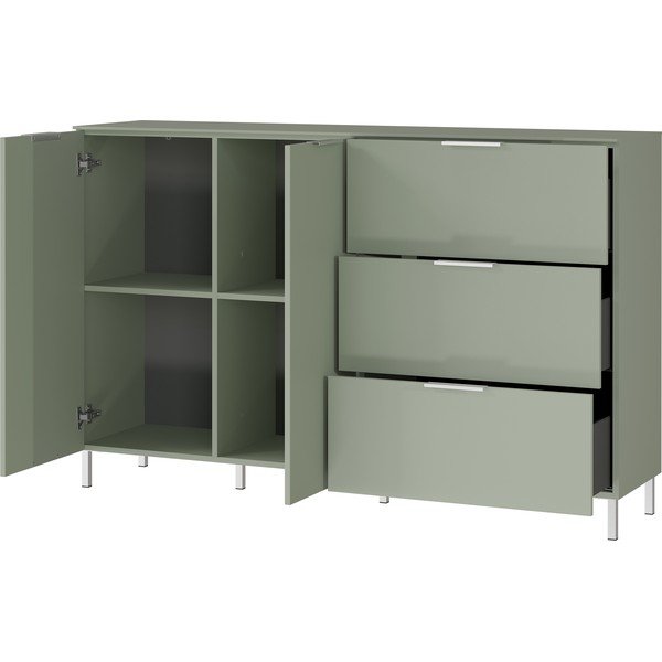 Jasnozielona niska komoda 151x98 cm Kenora – Germania-image-2