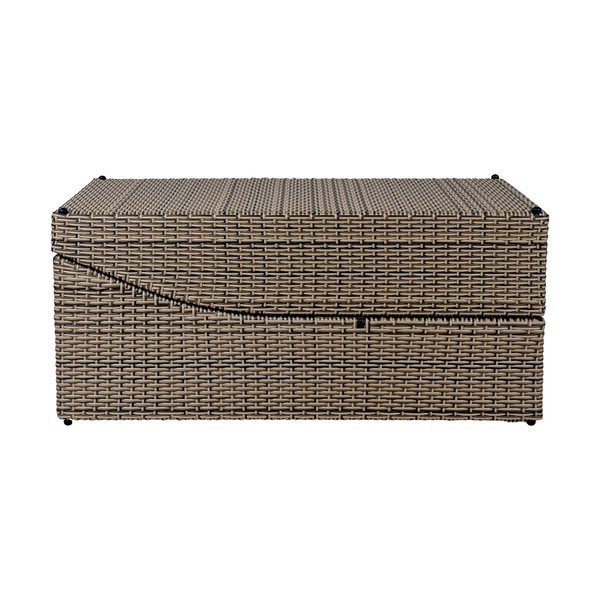 Szary składany leżak ogrodowy ze sztucznego rattanu Split – House Nordic-image-4