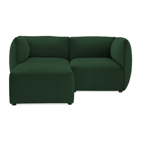 Malachitowa 2-osobowa sofa modułowa z podnóżkiem Vivonita Velvet Cube