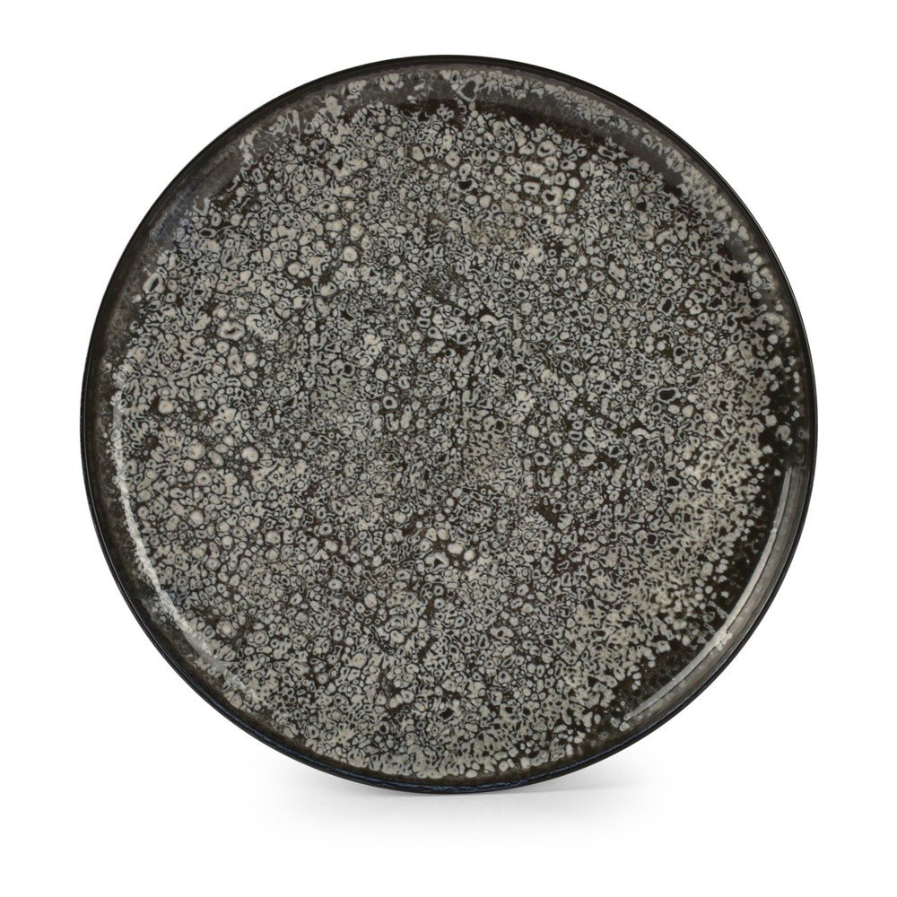 Czarny/kremowy kamionkowy talerz ø 27 cm Gravel – ONA