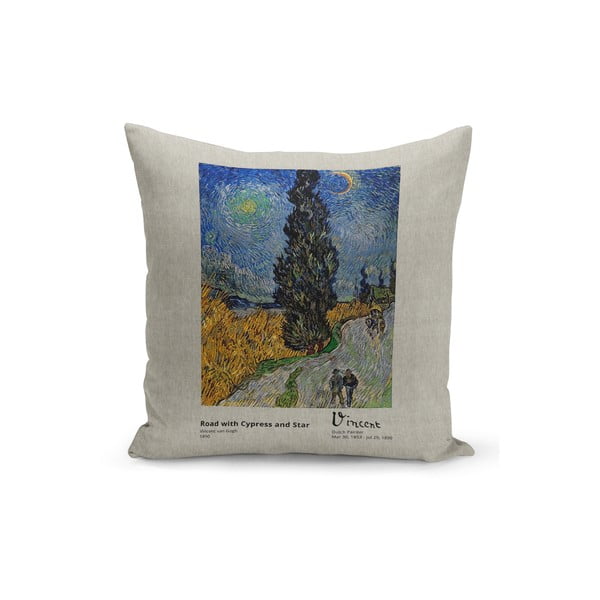 Poduszka z wypełnieniem Kate Louise van Gogh Road, 43x43 cm