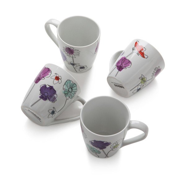 Zestaw 4 porcelanowych kubków Aster-image-1