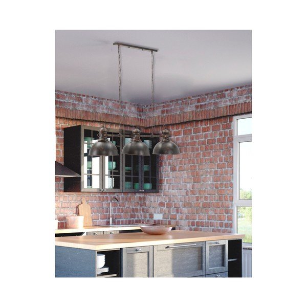 Czarna lampa wisząca 3 abażurami Mauro Ferretti Industry-image-3