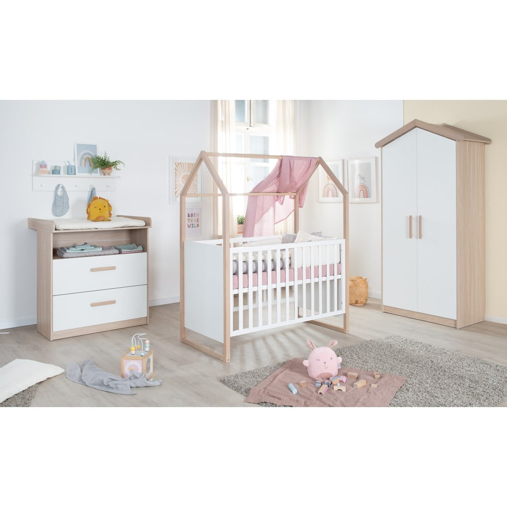 Biało-naturalna komoda dziecięca w dekorze dębu z przewijakiem 88x98x75 cm Cabane – Roba (zdjęcie 4)