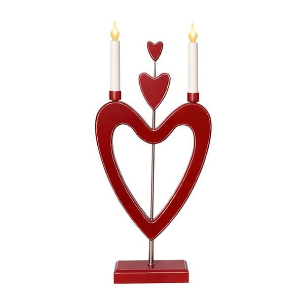 Świetlna dekoracja Best Season Heart Red Stick