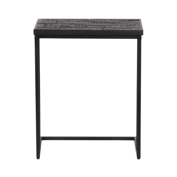Czarny stolik z blatem z drewna tekowego z recyklingu BePureHome Shape-image-2