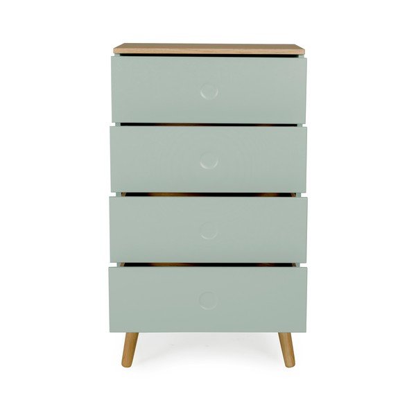 Zielona komoda z nogami z drewna dębowego Tenzo Dot, szer. 55 cm-image-3