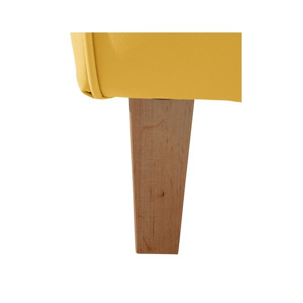 Żołty fotel uszak Max Winzer Lorris Leather Corn-image-3