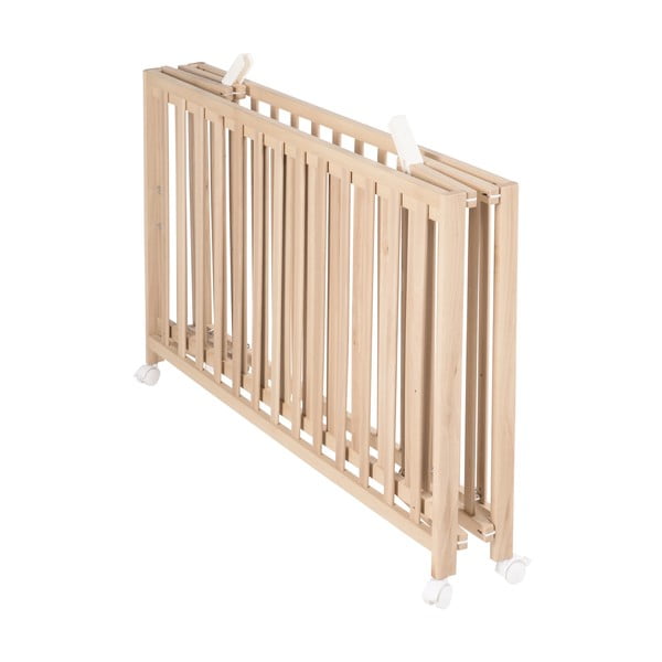 Naturalne łóżeczko na kółkach 60x120 cm Fold up – Roba-image-3