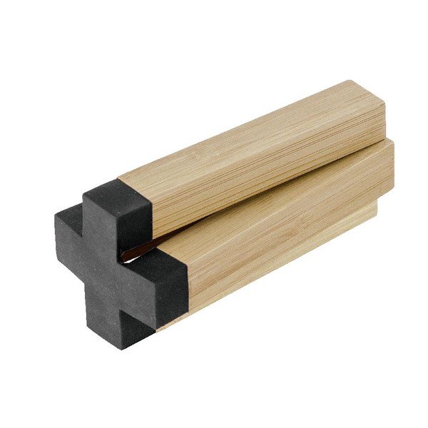 Czarna podkładka pod garnek z bambusa Wenko Cross-image-2