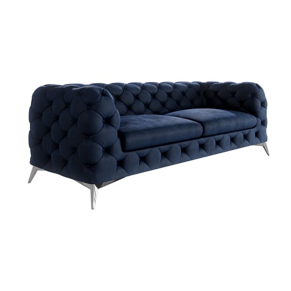 Ciemnoniebieska aksamitna sofa 225 cm Chelsea – Ropez-image-1