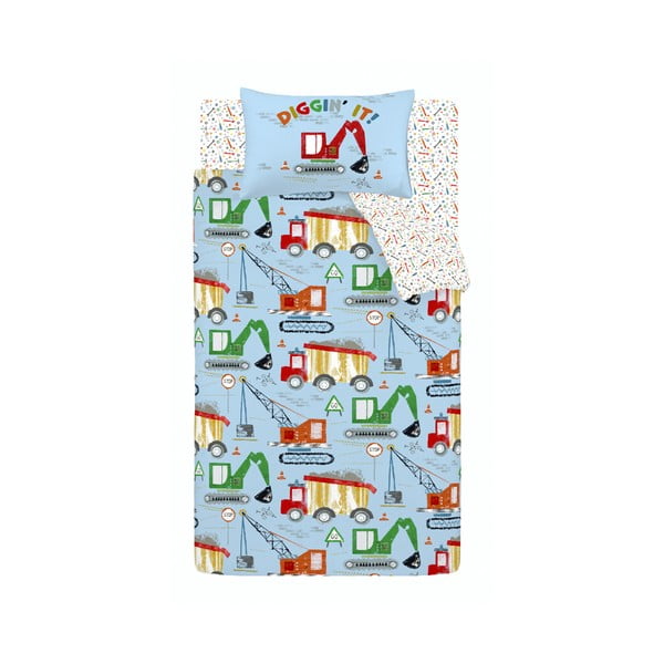 Niebieska pościel dziecięca dwuosobowa 200x200 cm Digger Dreams – Catherine Lansfield