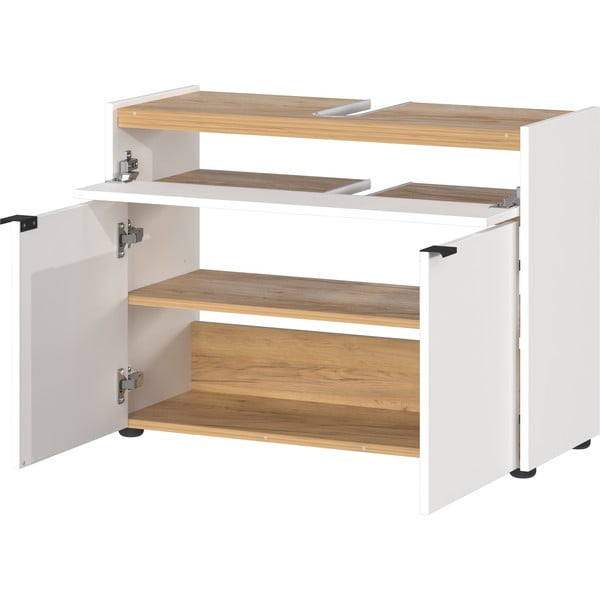 Biała szafka pod umywalkę 80x60 cm Forano – Germania-image-3