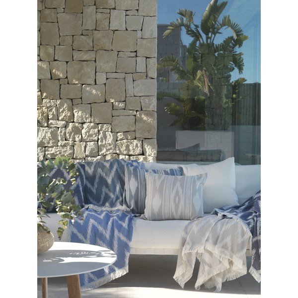 Ciemnoniebieski koc z mieszanki bawełny 140x180 cm Mallorca – Euromant-image-3