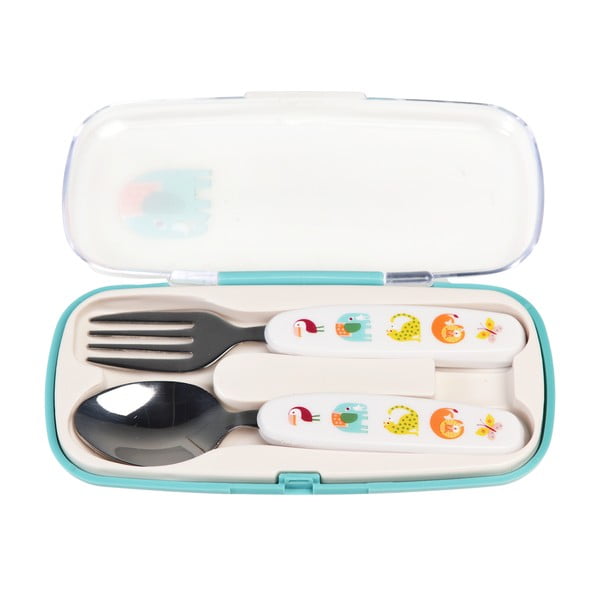 Kremowe sztućce dla dzieci ze stali nierdzewnej 2 szt. Wild Wonders – Rex London