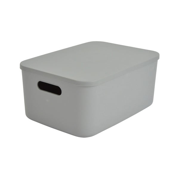 Szary plastikowy pojemnik z pokrywką 35,5x25,5x16 cm – Homéa