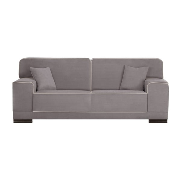 Szarobeżowa sofa 3-osobowa z kremowobiałymi detalami L'Officiel Interiors Cara
