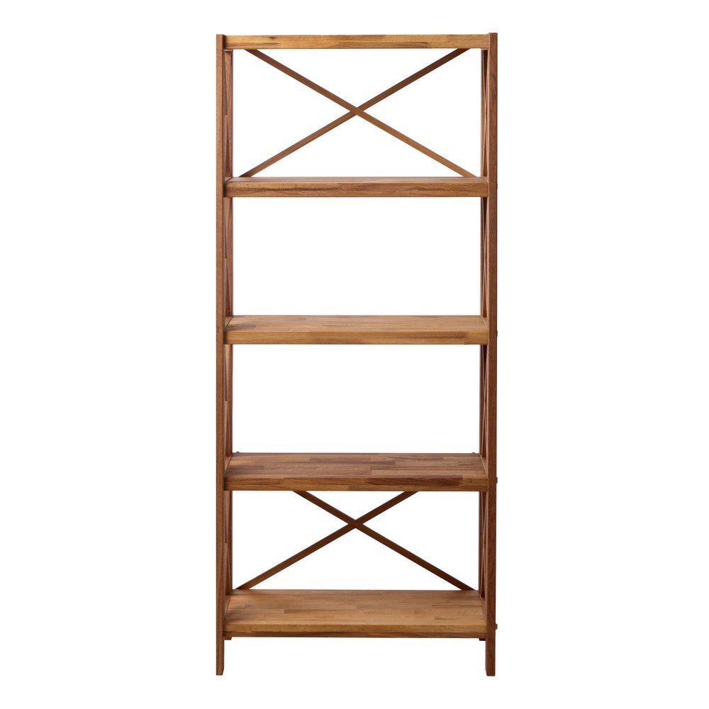 Regał z litego drewna dębowego w naturalnym kolorze 70x161 cm X-Shelf – Unique Furniture