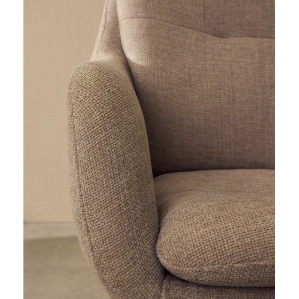 Beżowy tapicerowany fotel jadalniany z podłokietnikami Lexa – Kave Home-image-3