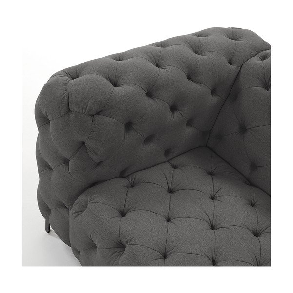 Szara sofa z obiciem podobnym do aksamitu La Forma Maisha-image-3