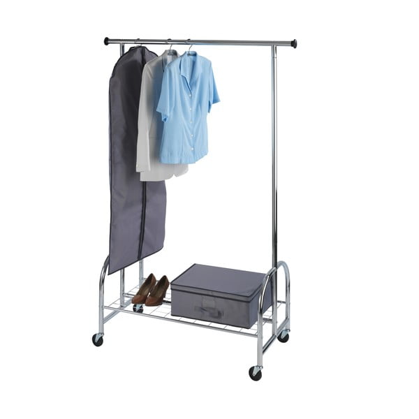 Metalowy stojak na ubrania na kółkach w kolorze srebra Profi – Wenko-image-2