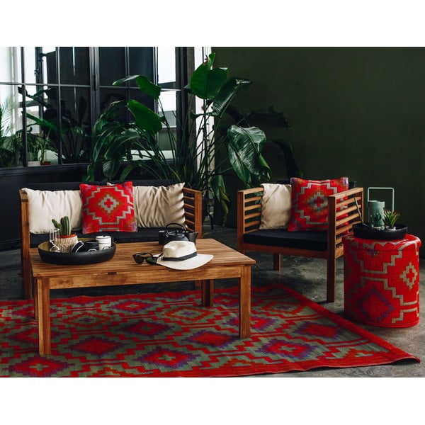 Pomarańczowo-fioletowy dwustronny dywan na zewnątrz z tworzywa sztucznego z recyklingu Fab Hab Lhasa Orange & Violet, 120x180 cm-image-1