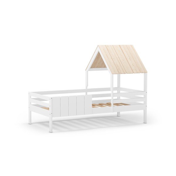 Białe łóżko dziecięce w kształcie domku 90x190 cm Valka – Marckeric-image-2