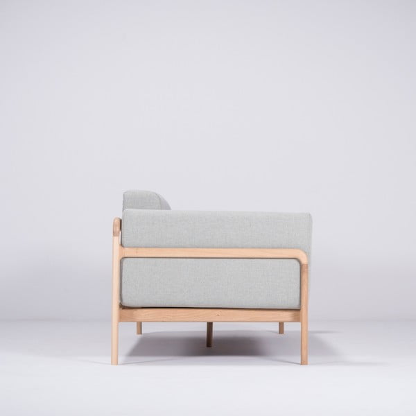 Niebieskoszara sofa z konstrukcją z litego drewna dębowego Gazzda Fawn, 210 cm-image-2