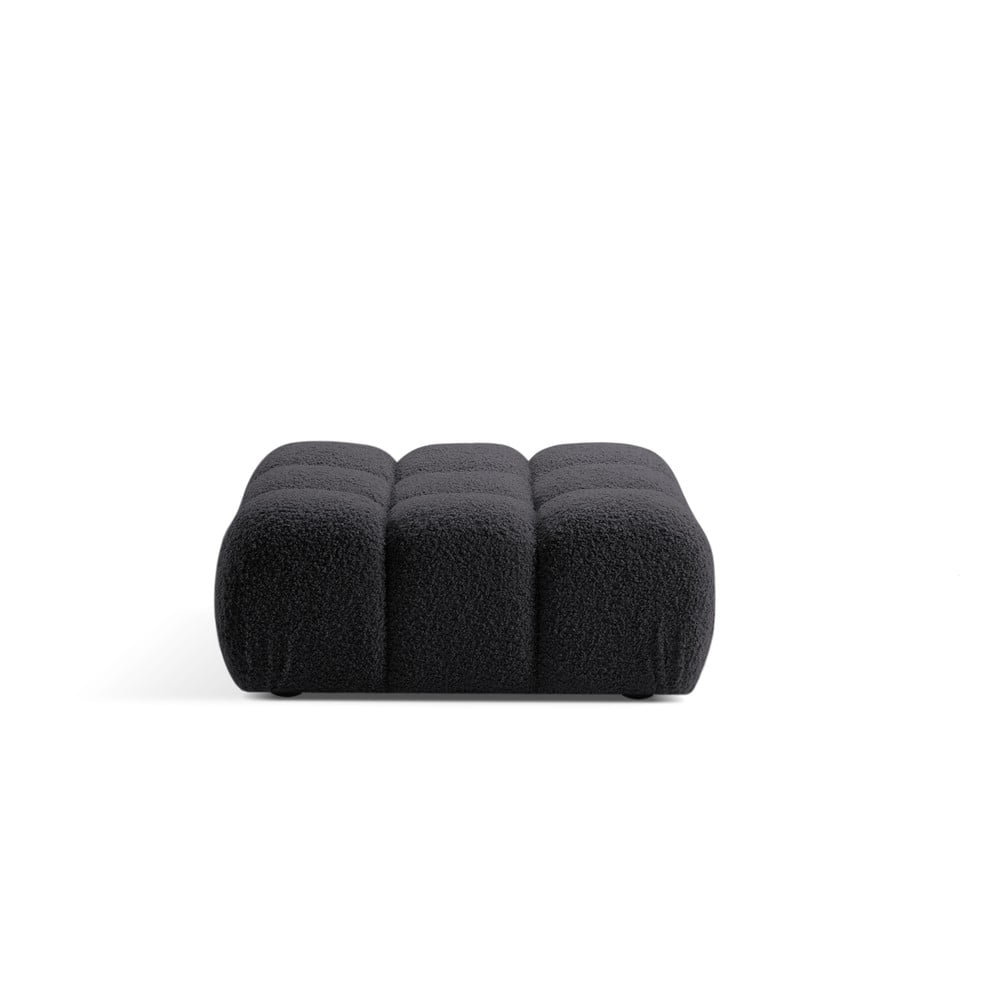 Antracytowy podnóżek modułowy z materiału bouclé Bellis – Micadoni Home
