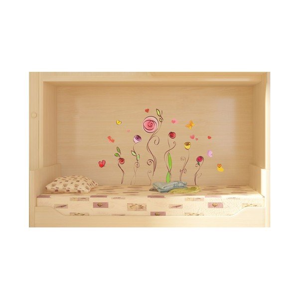 Zestaw naklejek Ambiance Roses And Butterflies Decals-image-3
