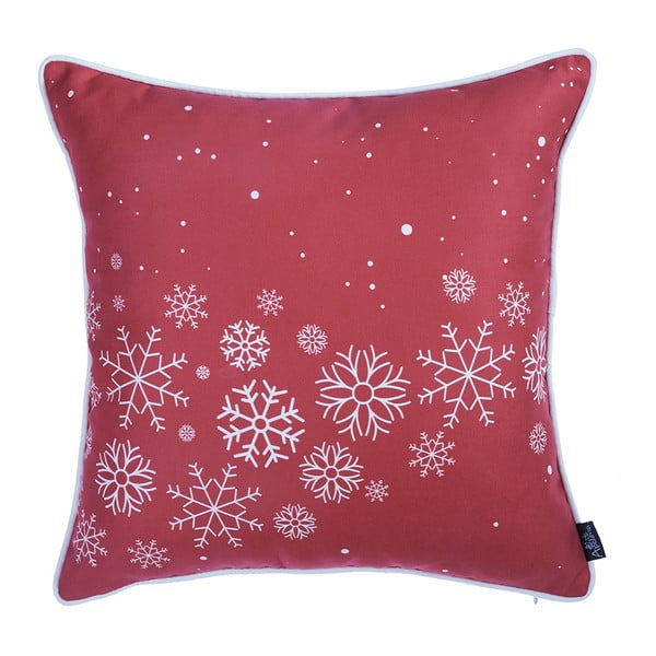 Czerwona poszewka na poduszkę ze świątecznym motywem Mike & Co. NEW YORK Honey Snowflakes, 45x45 cm