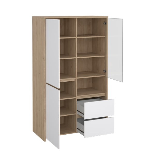 Biało-naturalna witryna w dekorze dębu 100x170x48 cm Next – Tvilum-image-2