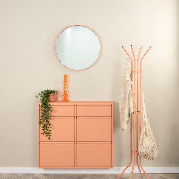 Łososiowa metalowa uchylna szafka na buty 98x86x15 cm Billy – Spinder Design-image-1