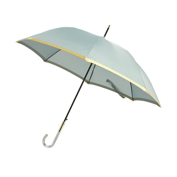 Jasnoniebieski parasol z detalami w złotej barwie Lurex, ⌀ 101 cm