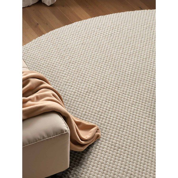 Kremowy wełniany okrągły dywan tkany ręcznie ø 160 cm Lyon Beans – Elle Decoration-image-3