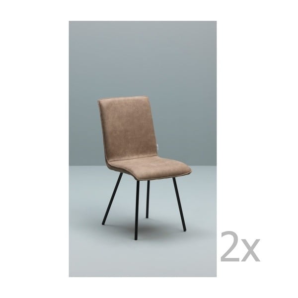 Zestaw 2 jasnobrązowych krzeseł Design Twist Moen