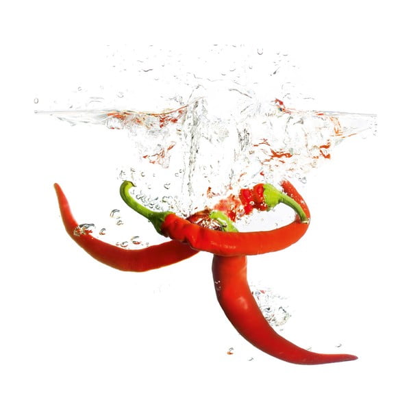 Szklany obraz Splashing Chili Pepper, 20x20 cm