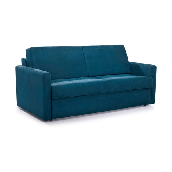Niebieska sofa rozkładana z materacem Scandic Soul