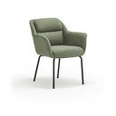 Zielony tapicerowany fotel jadalniany z podłokietnikami Sadira – Teulat
