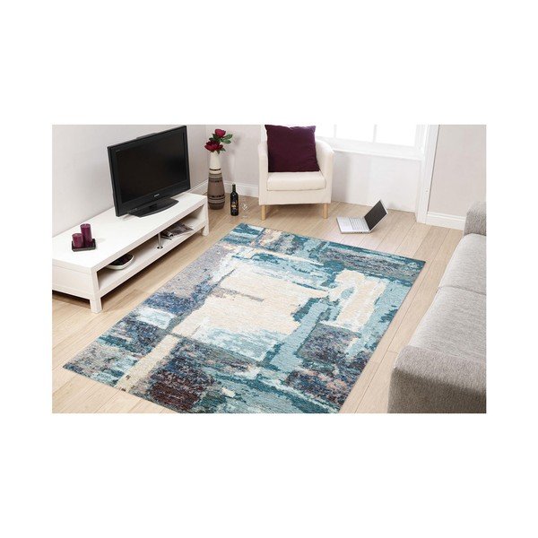 Niebieski dywan Eco Rugs Leonore, 135x200 cm-image-1