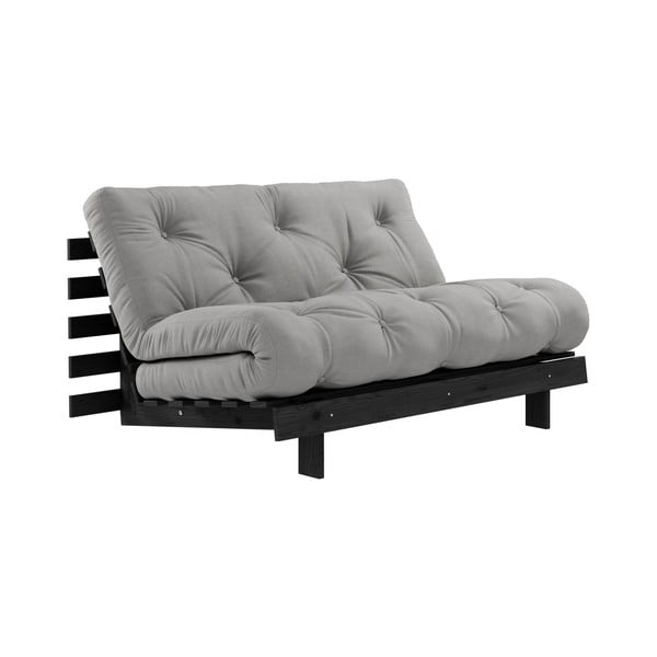 Sofa rozkładana z szarym obiciem Karup Design Roots Black/Grey
