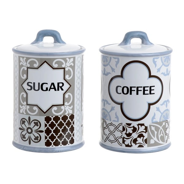 Zestaw 2 pojemników ceramicznych InArt Café Con Azúcar