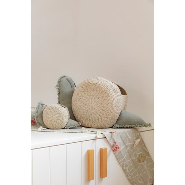 Kremowo-szałwiowy tekstylny dziecięcy kosz na zabawki 60x24x30 cm Big Snail – Lorena Canals-image-3